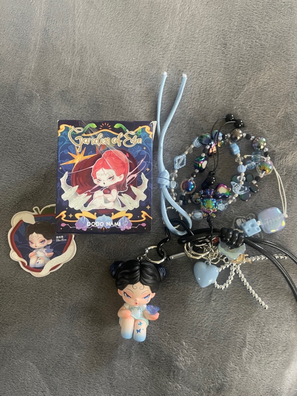 Garden of Eden Dodo Nami Sugar Custom Blue Keychain Purse Charm new upcycled